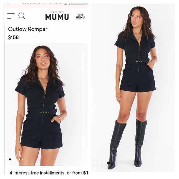 Show Me Your MuMu Black Outlaw Romper - Picture 1 of 9